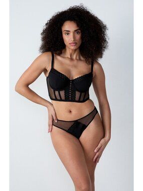 🆕ETAM Obsession Underwire Bustier Bra 34C Black